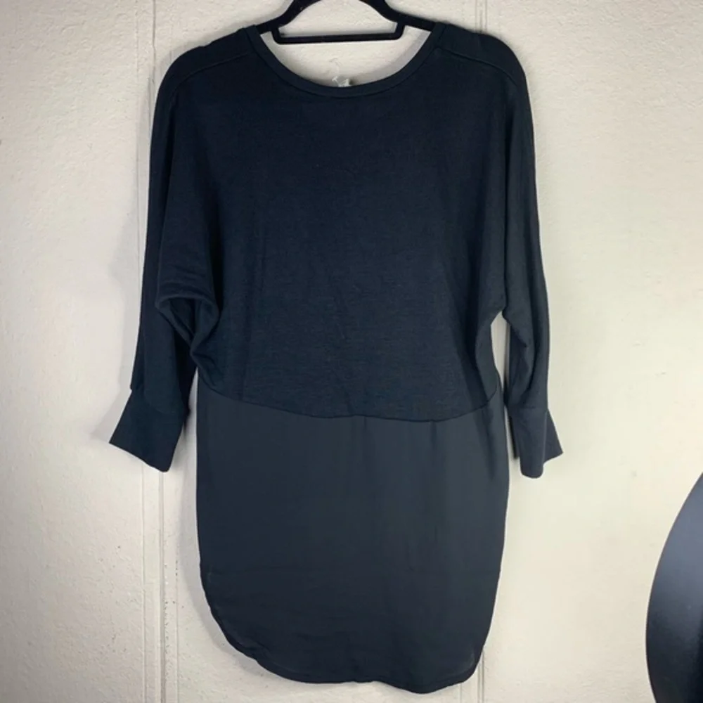 Black sweater 3/4 sleeves‎ sheer front blouse - Picture 5 of 6